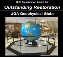 The Rand McNally mechanized geophysical globe owned by the University of Georgia, Athens, Geography Department fully restored.