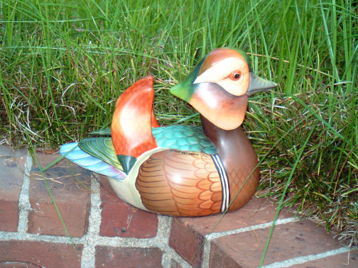 Sergio Bustamante Wood Duck. See how this duck looked before it was restored.